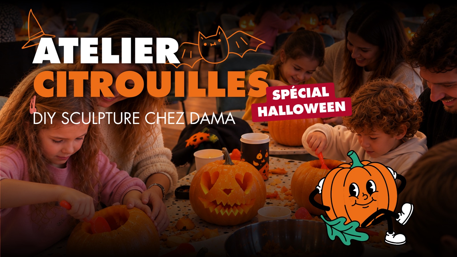 Atelier Citrouilles Halloween chez DAMA Deauville les 21 et 28 octobre